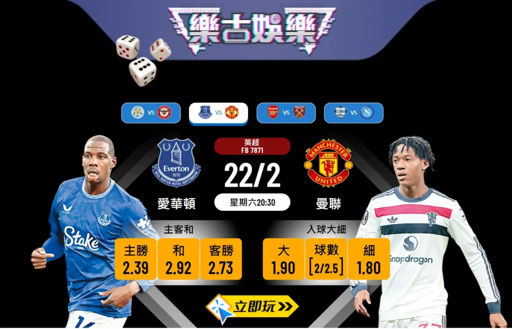 ⚽ 樂古波膽推介：愛華頓 VS 曼聯 ⚽