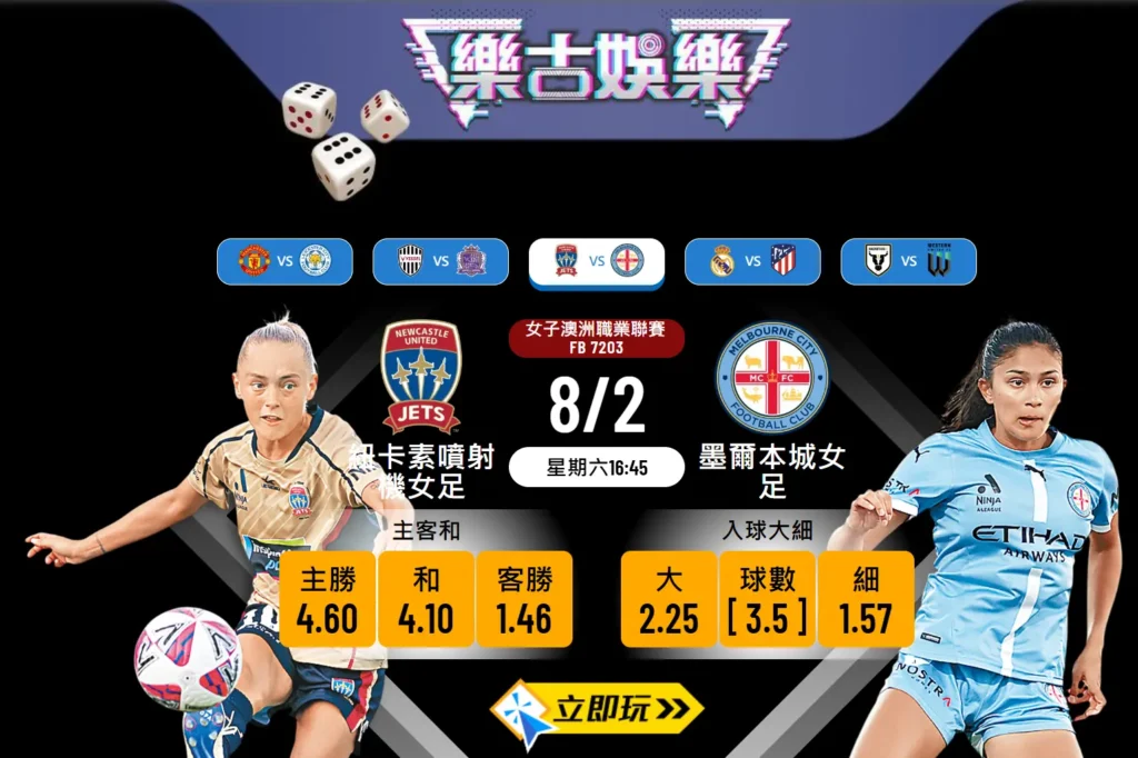 📢樂古推介：紐卡素噴射機女足 🆚 墨爾本城女足⚽