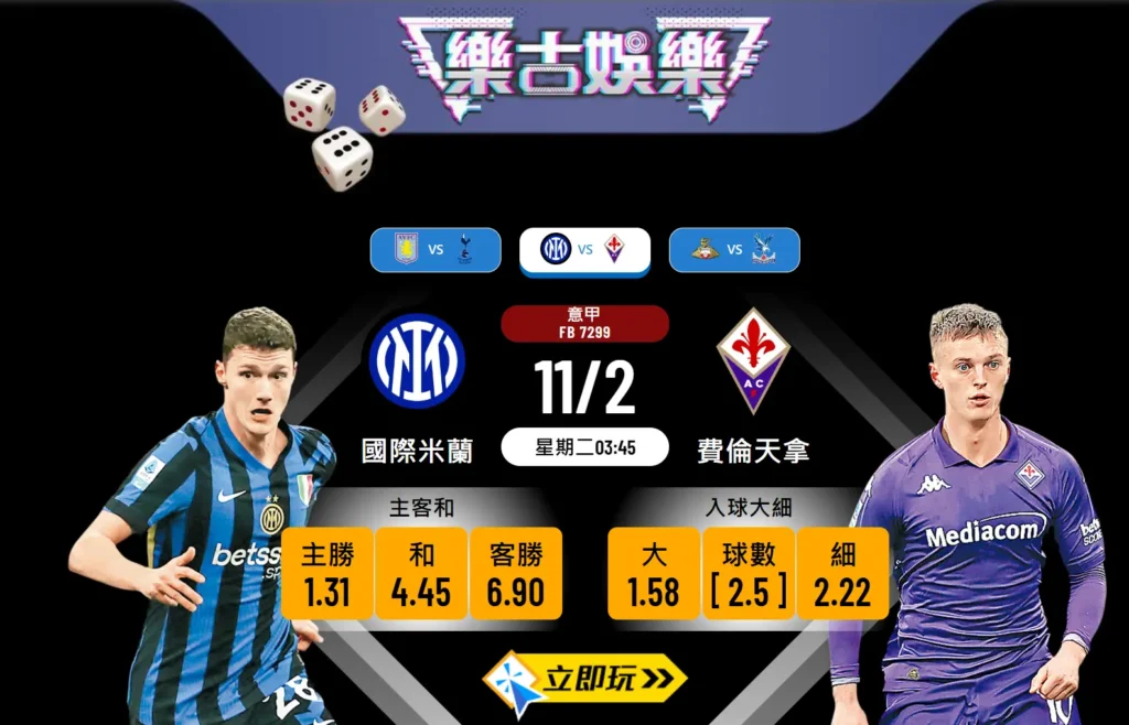 ⚽ 樂古推介：國際米蘭 vs 費倫天拿