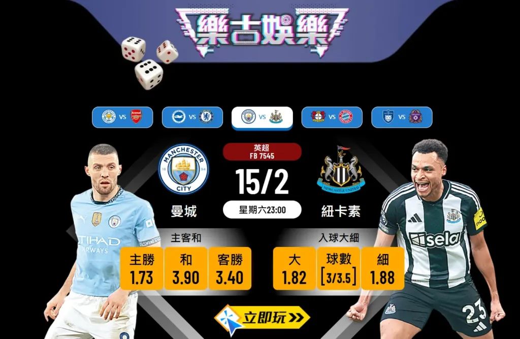 樂古波膽推介：曼城 vs 紐卡素 🟢⚽